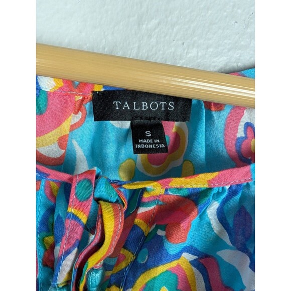 Talbots Top Shirt Women Small Floral Paisley Boho - Picture 4 of 6